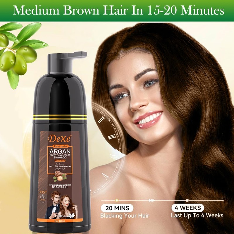 Instant Medium Brown Hair Shampoo 420ml - Semi-Permanent Brown Hair