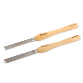 Hurricane Turning Tools, CryoCut Series, Two Piece M2 Cryo Radiused Rolled Edge Skew Chisel Set (3/4" and 1")
