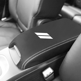 YOSRTER for Dodge Journey Accessories 2011-2020 Center Console Armrest Cover Interior Box Anti-Scratch Leather Central Armrest Decoration (White Trim)