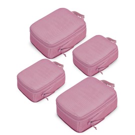 ECOHUB 4pcs Compression Packing Cubes, 300% Higher Anti-tear Packing Cubes for Suitcases, Recycled Travel Suitcases Organiser Bag for Backpack, Lightweight Storage Bags for Carry On Luggage, Pink