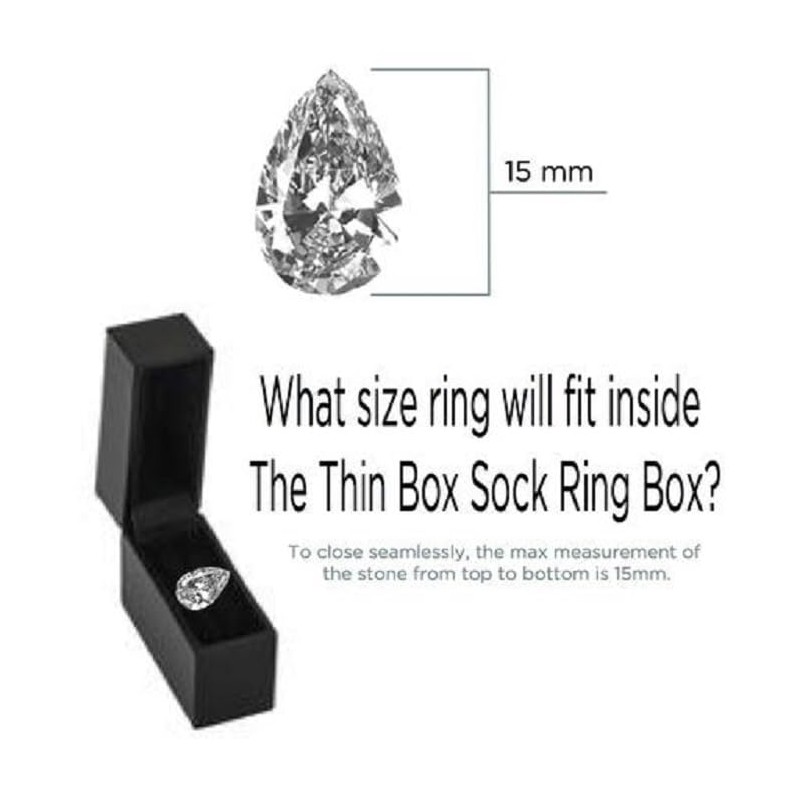 Box Sock Ring Slim Thin Engagement Gray Ring Box for