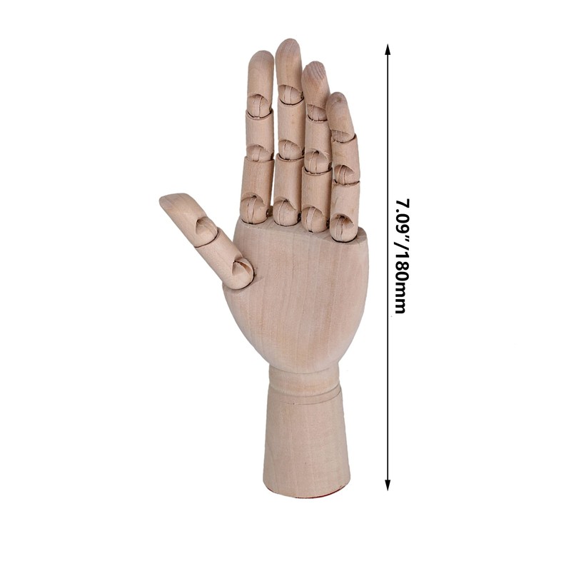 BQLZR 7Inch Flexible Wooden Left Hand Model Artists Manikin for