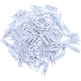 KIMOBER 1.38Inch Wooden Clothespins,White Craft Peg Pins Clips for Photos Pictures Paper Crafts,100pcs