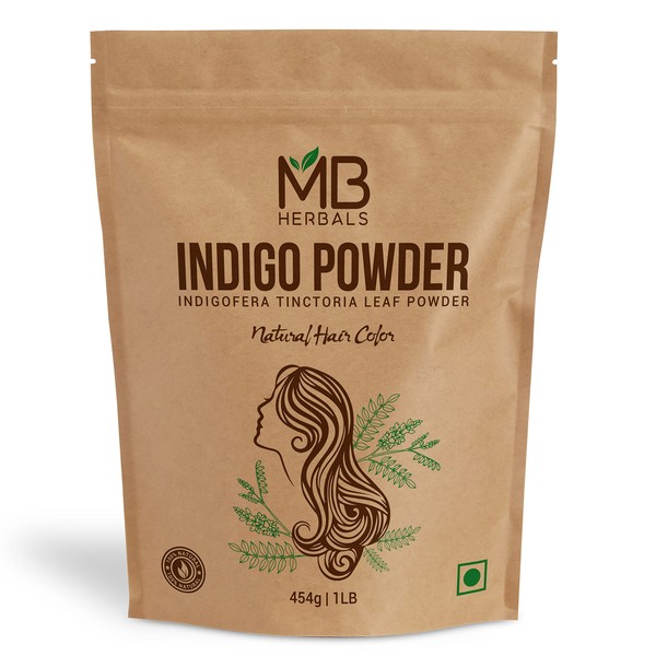 MB Herbals Pure Indigo Powder 1 LB | 454g | 16oz | 100% Pure Indigofera tinctoria Leaf Powder | Blue-Black Hair or Full Refund | Please Check all Images