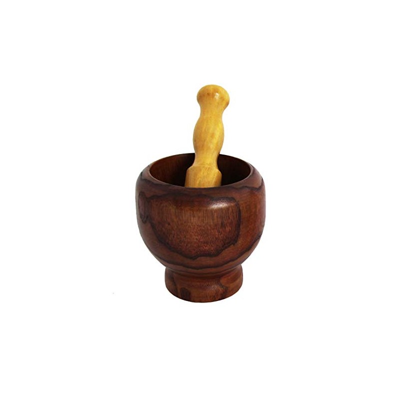 rukauf Root Wood Mortar and Pestle, Elegant Chopper for Spices
