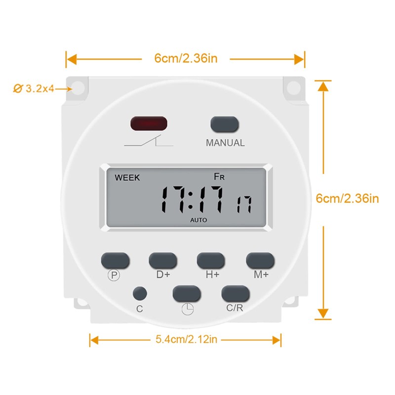 XTVTX Digital LCD Timer Programmable CN101A DC 12V Liquid Crystal