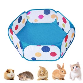 DONBAO Portable Small Animals Playpen, Foldable Pet Playpen Pop Open Outdoor Pet Exercise Fence with Metal Wire for Rabbits, Hamster, Guinea Pig, Chinchillas and Hedgehogs (Red)
