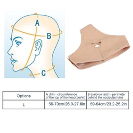 ANKROYU 2 Sizes Double Chin Reducer Firming Facelift Sheet Chin Lipo Compression Clothing V-Line Shaping Face Masks Face Band to Keep Face Night (L)