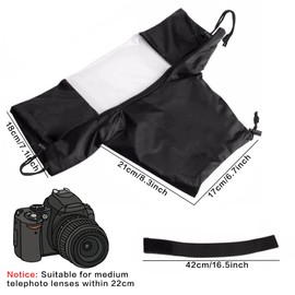 HIUOUIH Camera Rain Cover Portable Rain Cover Waterproof and Dustproof Rain Cover for Digital SLR Cameras with a Lens up to 22 cm Length