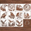 Gzfwthl 11pcs Eagle Stencils Large Reusable 11.8inch Animal Wood Burning