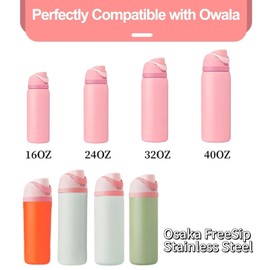 Replacement Cap for Owala Freesip, Owala Replacement Lid, One Button Water Bottle Top Lid Compatible Owala 16oz 24oz 32oz 40oz, BPA-Free Thermos Cup Owlala Lid Replacement (2 Leather Loops)