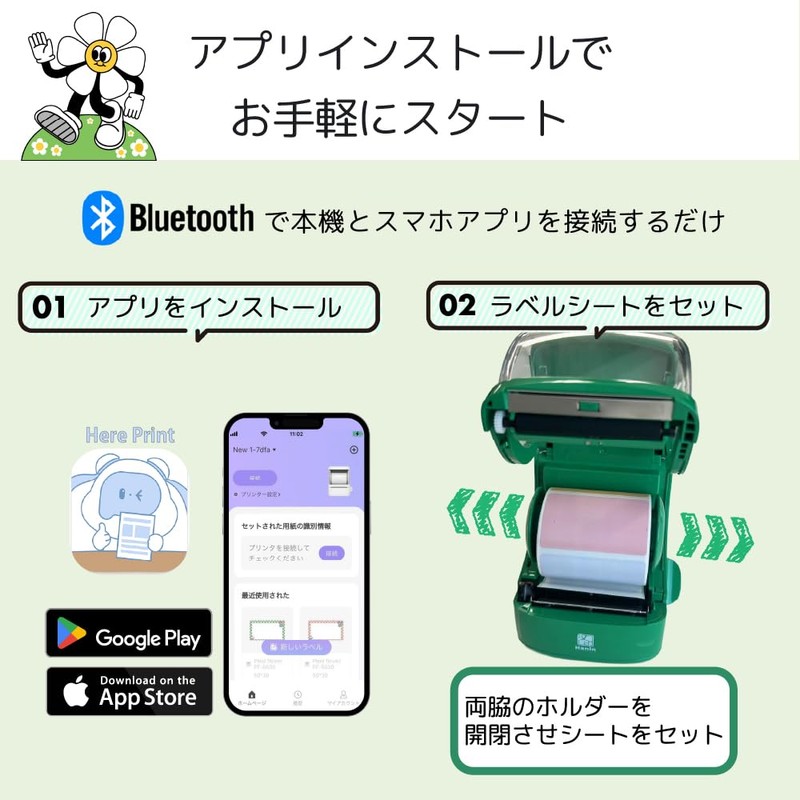RetRoll New 1 Label Printer, Smartphone Label Writer, Smartphone Compatible,