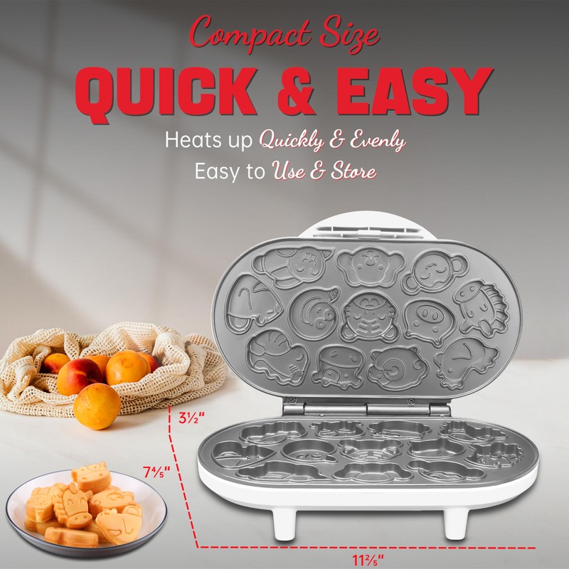 SugarWhisk Animal Mini Waffle Maker for Kids, Mini Pancakes Maker