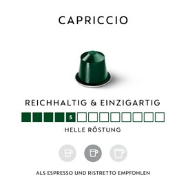NESPRESSO Original Capriccio 100 Coffee Capsules, Arabica & Robusta Coffee, Medium Roast, Intensity 5, Ideal for Espresso