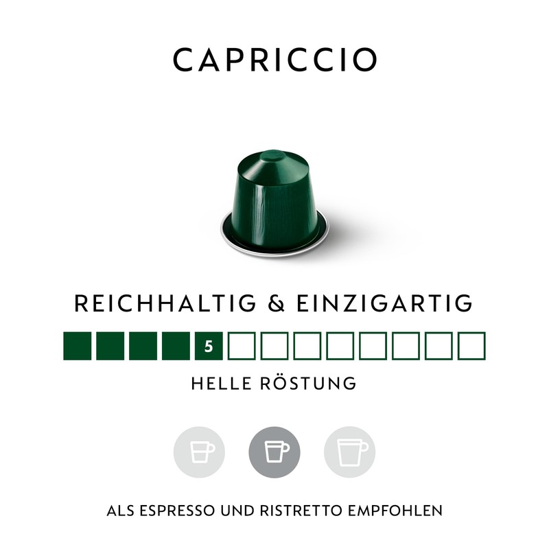 NESPRESSO Original Capriccio 100 Coffee Capsules, Arabica & Robusta Coffee,