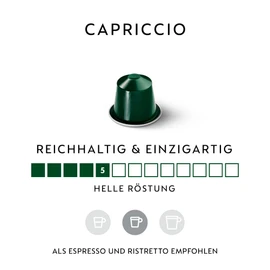 NESPRESSO Original Capriccio 100 Coffee Capsules, Arabica & Robusta Coffee, Medium Roast, Intensity 5, Ideal for Espresso