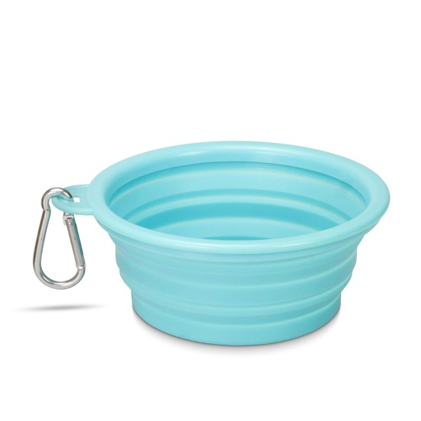 Made Easy Kit Portable Collapsible Dog Bowl for Water or Food Great Pet Travel Bowl in Multiple Sizes (Standard - 12oz, Teal)