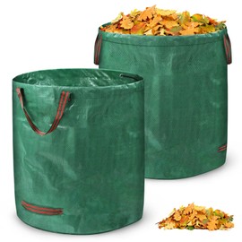 NAIZY Garden Sack 2 x 272 L Garden Waste Bags Sturdy Polypropylene 150 g/m² Garden Bags Green Waste with Handles Leaf Bag Tear-Resistant Reusable Garden Bags Multifunctional Leaf Bags Pack of 2