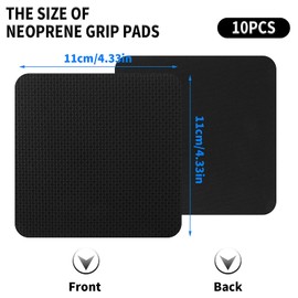 Prasacco Pack of 10 Grip Pads, Grip Pads for Weightlifting, Neoprene Workout Pads for Fitness, Bodybuilding & Strength Training, Black Alternative for Training Gloves - for Women & Men