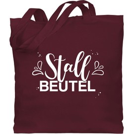 Shirtracer - Cotton Bag - Horses - Bags - Stable Bag Lettering, 4 Bordeaux red