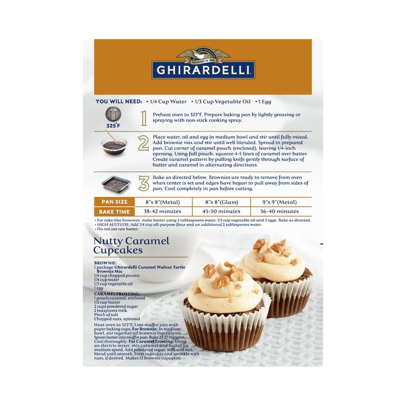 GHIRARDELLI Caramel Walnut Turtle Brownie Mix, 18.5-Ounce (Pack of 12)