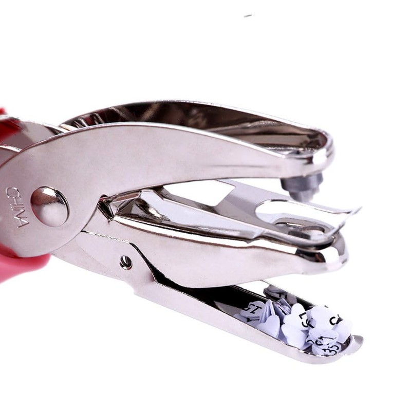 1 Hole Paper Punch with Pink Grip Hole Puncher for