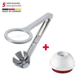 Westmark Egg Set, 2 Pieces, 1 Egg Piece/Divider Columbus + 1 Egg Spike, Aluminium/Stainless Steel/Plastic, Grey/White/Black, 106022E6