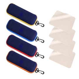 JRYXDS Glasses Case, Pack of 4 Glasses Case, Hard Case, for Women Glasses, Sunglasses, Portable, Scratch-Resistant Glasses Organiser, Sunglasses Storage Box, black