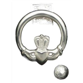 Manish International Exclusively Irish Large Claddagh Circular Door Knocker - Satin Nickel