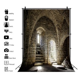 OFILA Medieval Castle Entrance Backdrop 6x8ft Kids Medieval Theme Birthday Party Backdrop Gothic Castle Photo Backdrop Magic Castle Backdrop for Girls Princess Fairy Tale Party