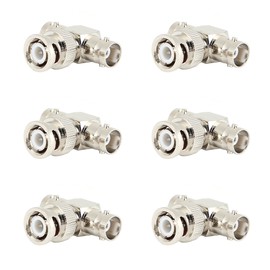 6pcs BNC Male Connector to BNC 2 Female T shape Adapter Converter