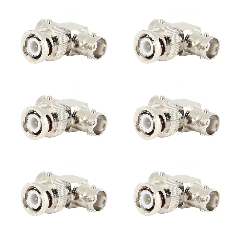 6pcs BNC Male Connector to BNC 2 Female T shape