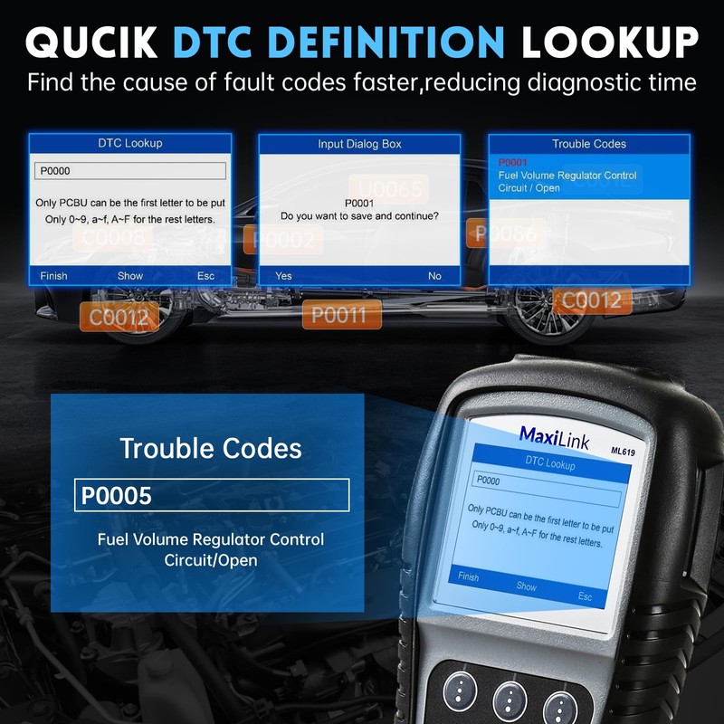 Autel Maxilink ML619 OBD2 Scanner, New Autel Scanner Upgraded Version