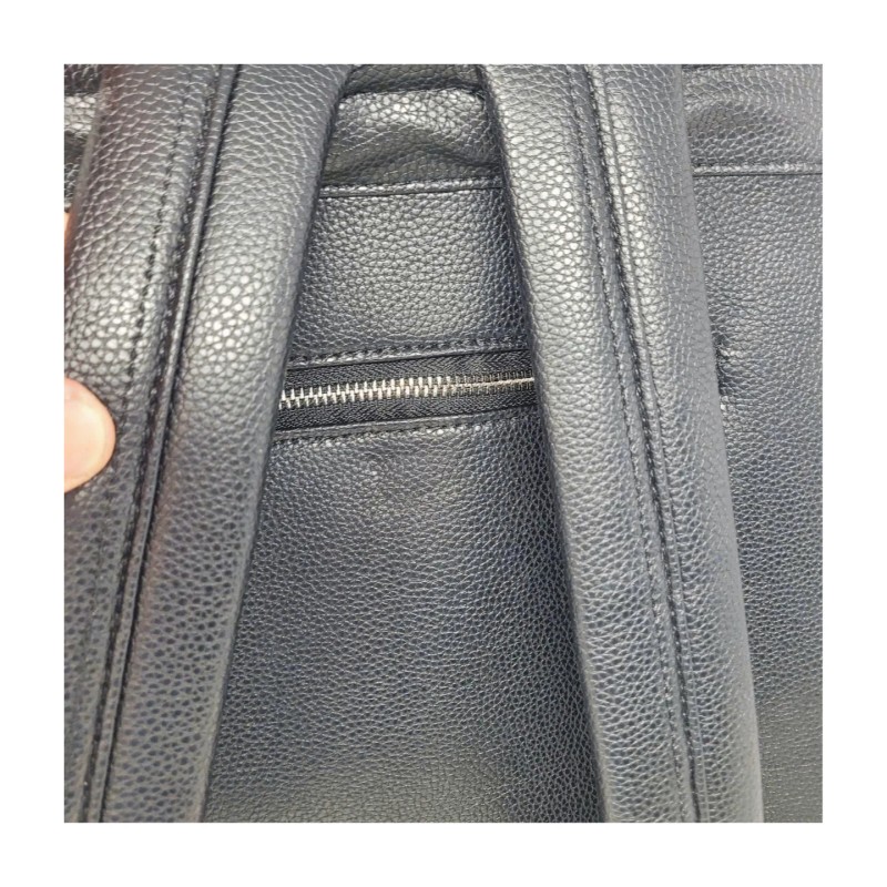 3D Lion Backpack Designer Vegan Leather Rivets Black Gold Large