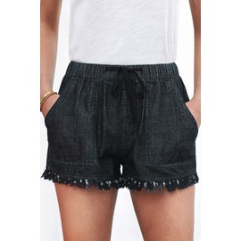 KINGFEN Summer Shorts for Women Ladies Distressed Jean Shorts high Waisted Black Jean Shorts Curvy Black XL