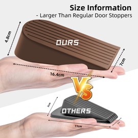 TOKPLNU Door Wedges Extra Large Rubber Door Stop Heavy Duty Non-Slip Floor Gate Home Garden Outdoor 1 Piece Brown