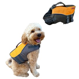 KONG Aqua Pro Dog Flotation Life Jacket Vest, Swimming Float Aid with Safety Handle, Adjustable Comfortable Durable Preserver High Buoyancy Coat (Large)