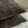Mandioo Pack of 2 Solid Decorative Soft Chenille Coffee Cushion