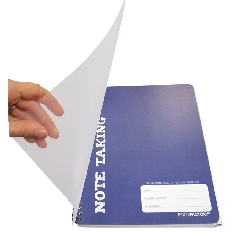 BookFactory® Premium Note Taking Carbonless Notebook, 50 Sets of 8