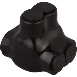 Morris Products Black Insulated 2 Conductor Splice Connector – 250-6 Wire Range, 5/16 Allen Hex – 2.2”L x 2.41”W x 2.22”H – Easy Dual Entry – Pre-Filled, Rubber Vinyl Coating, 2 Screws