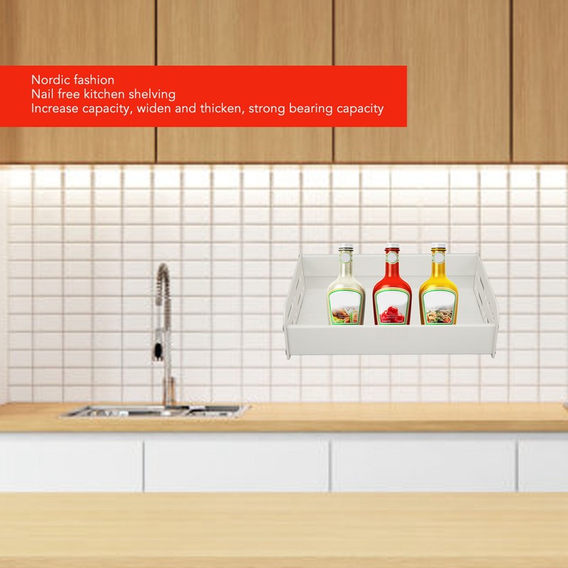 Wall Mounted Spice Rack Nordic Style Large Capacity Space Saving