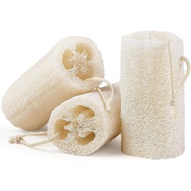 3 Piezas Esponja Natural de Lufa, Exfoliante Corporal Lumbor37, Cepillo de Ducha Exfoliante de Limpieza Profunda para Cara y Cuerpo Que