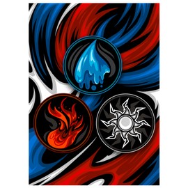 (Blue Red White) - 100ct Textured Matte TCG/MTG Card Art Sleeves by Ai Armor