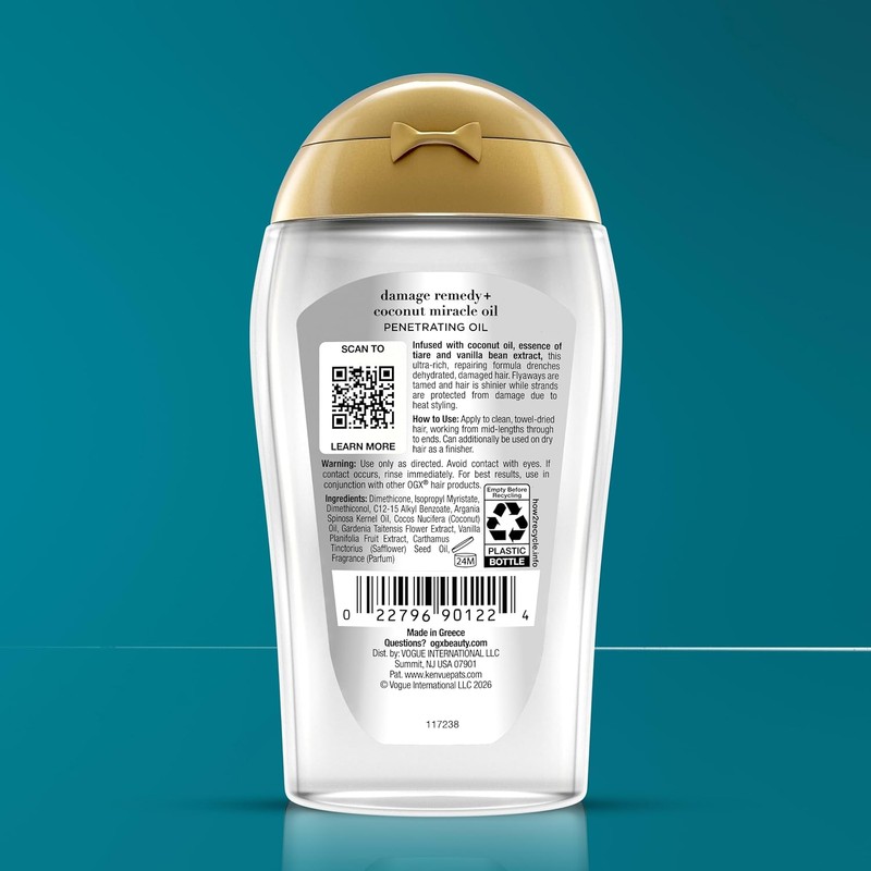 OGX, Tratamiento Capilar Reparador de Aceite de Coco, 100 ml