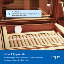 TP-Link Tapo Smart Temperature and Humidity Sensor | Requires Tapo Hub | High-Accuracy Swiss-Made Sensor | Real-Time Notifications | Free Data Storage | Long-Lasting Performance | Tapo T310