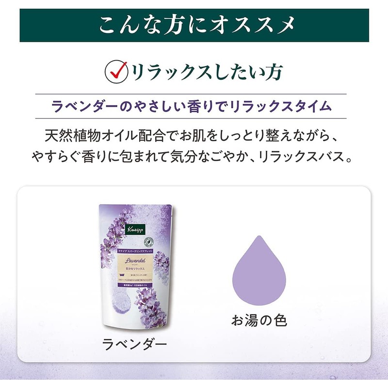 Kneipp Good Night Sparkling Bath Tablets, Lavender Scent, 6 Tablets,
