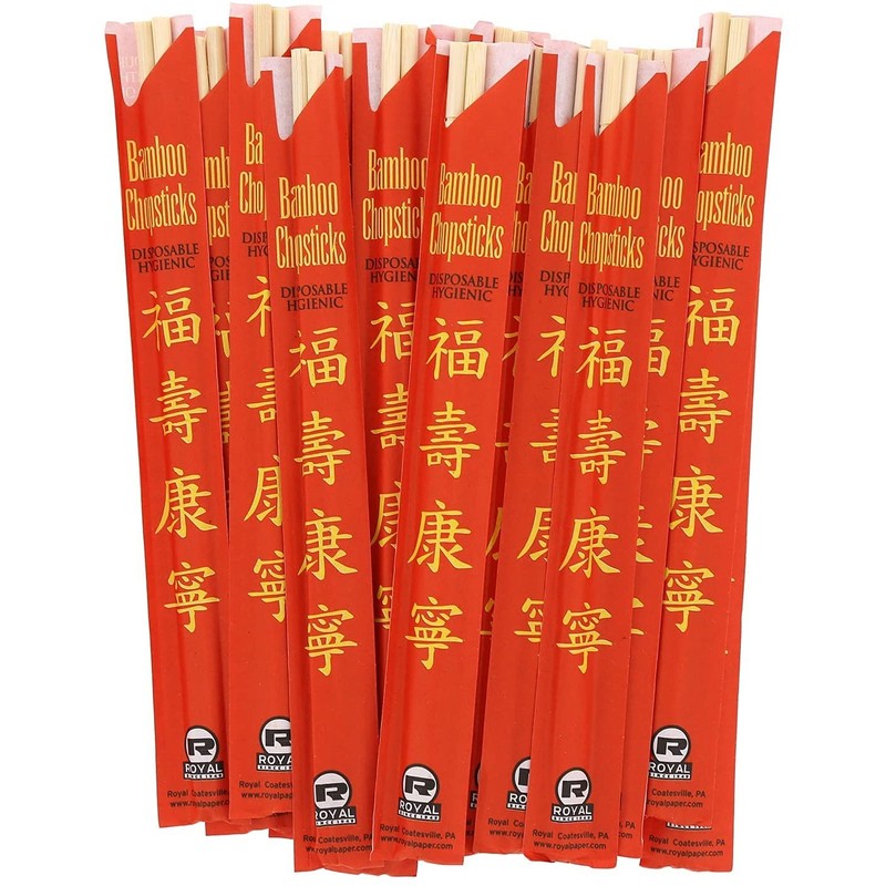 Premium Disposable Bamboo Chopsticks Sleeved and Separated (Bag of 200
