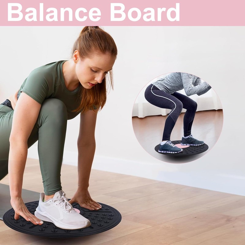 Balance Board, Wobble Board, Diameter 30 cm, Balance Trainer (Pink)