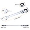 HARFINGTON 2pcs Flex-Head Ratcheting Wrench 16mm 180° Rotating Head Metric
