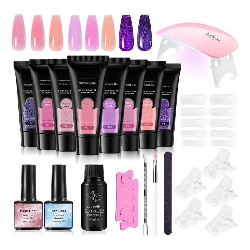 Kit Para Uñas Polygel De Completo Acrilicas Slip Solución